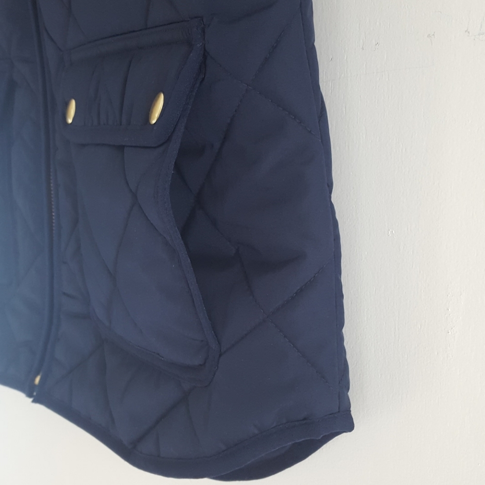 J Crew Navy Blue Excursion Puffer quilted Vest AC640 - Picture 4 of 9